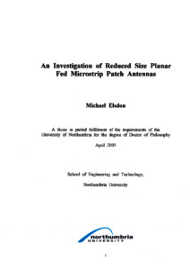 Microstrip patch antenna thesis pdf
