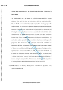 End of life research papers
